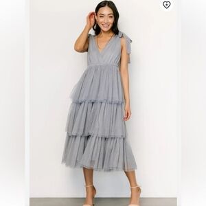 Elegant Gray Tiered Dress